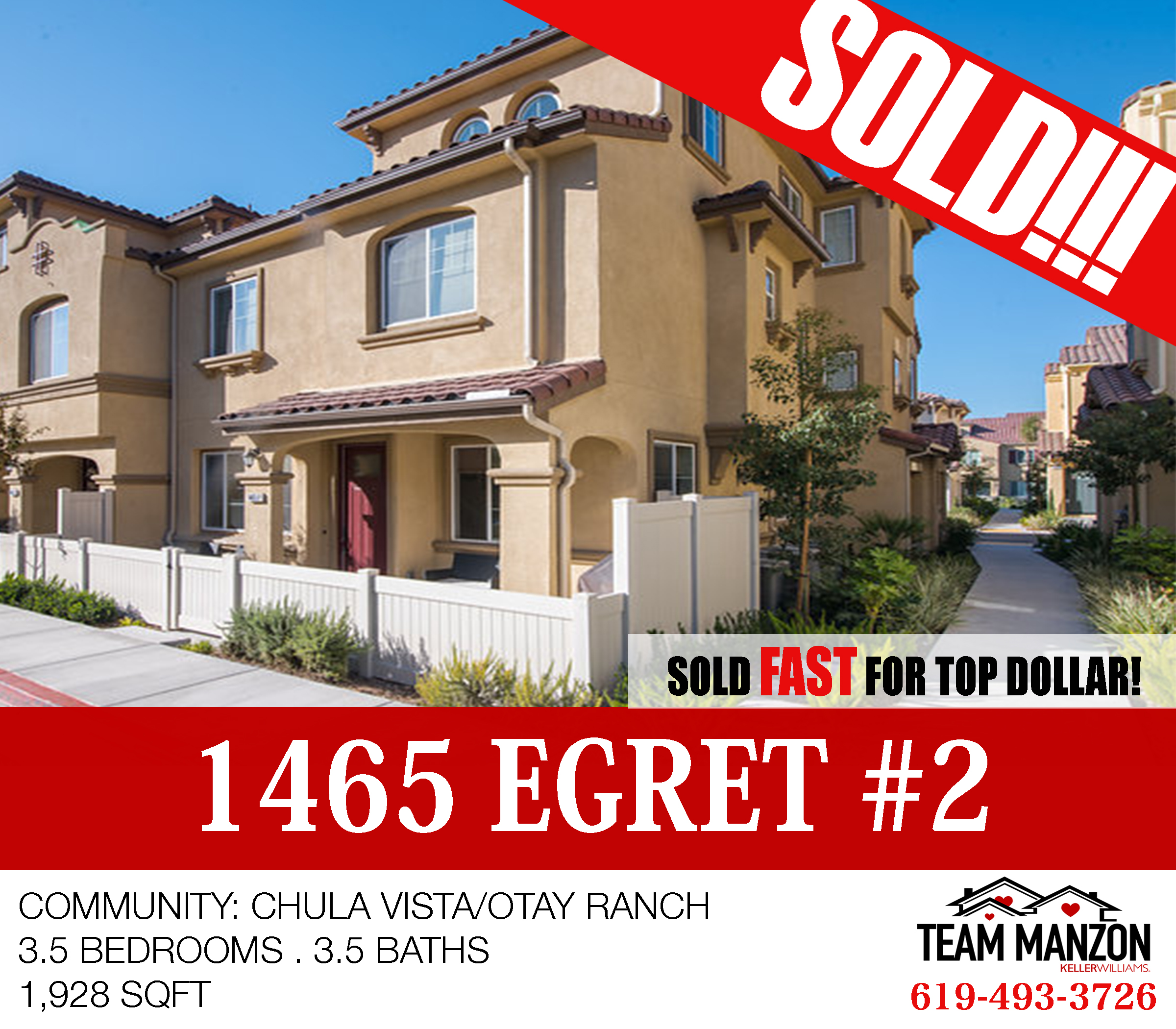 SOLD - Egret St - Spacious 3 Story Townhome w/ Huge loft