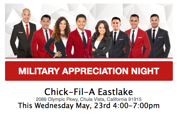 You're Invited...Military Appreciation Night at Chick-Fil-A