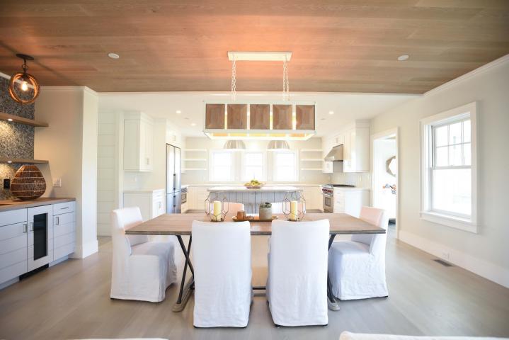 An Image of a dining room in a newly built home on Cape Cod