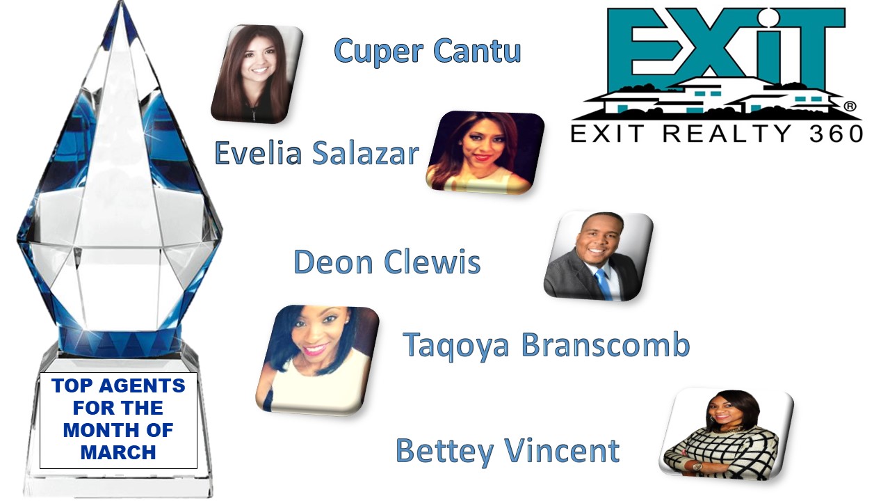 TOP AGENTS FOR THE MONTH OF MARCH