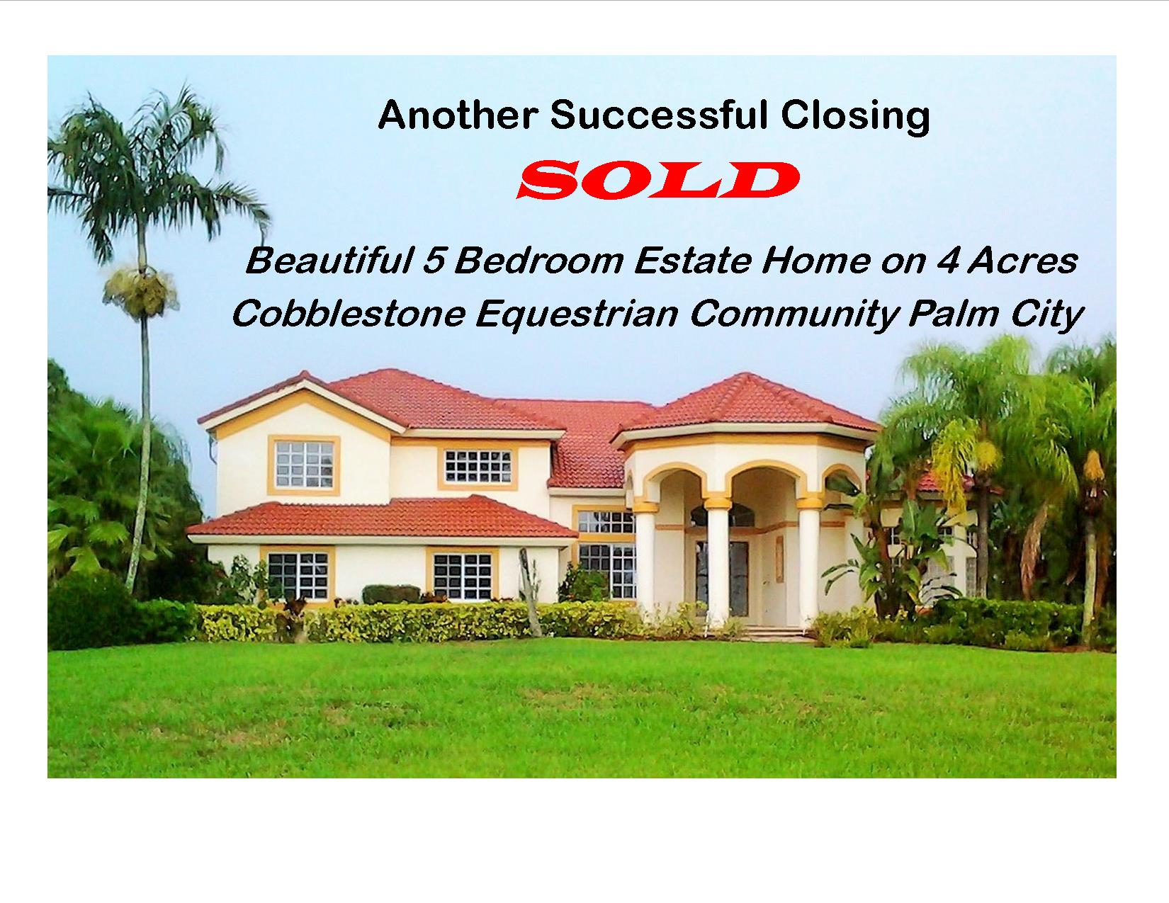 Our Beautiful 5 Bedroom Estate Home on 4 Acres in Cobblestone Equestrian Community in Palm City