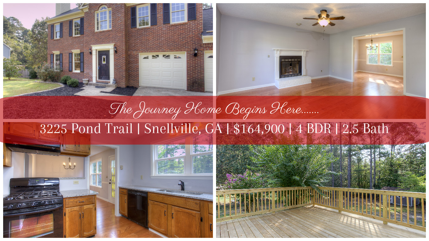 Just Listed | 3225 Pond Trail | Snellville, GA | $164,900 | 4 BDR | 2.5 Bath