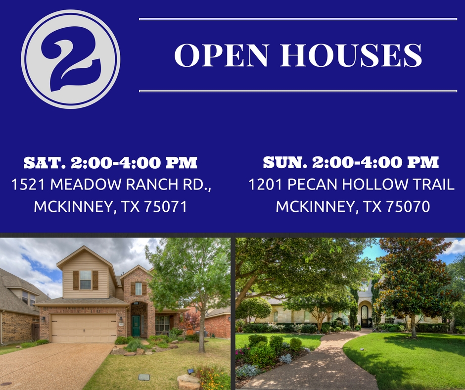 TWO Open houses This Weekend!!