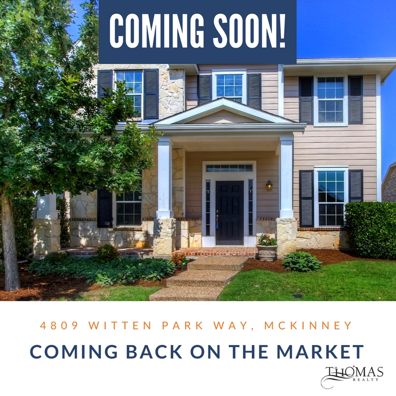 Back on the Market - 4809 Witten Park Way, McKinney