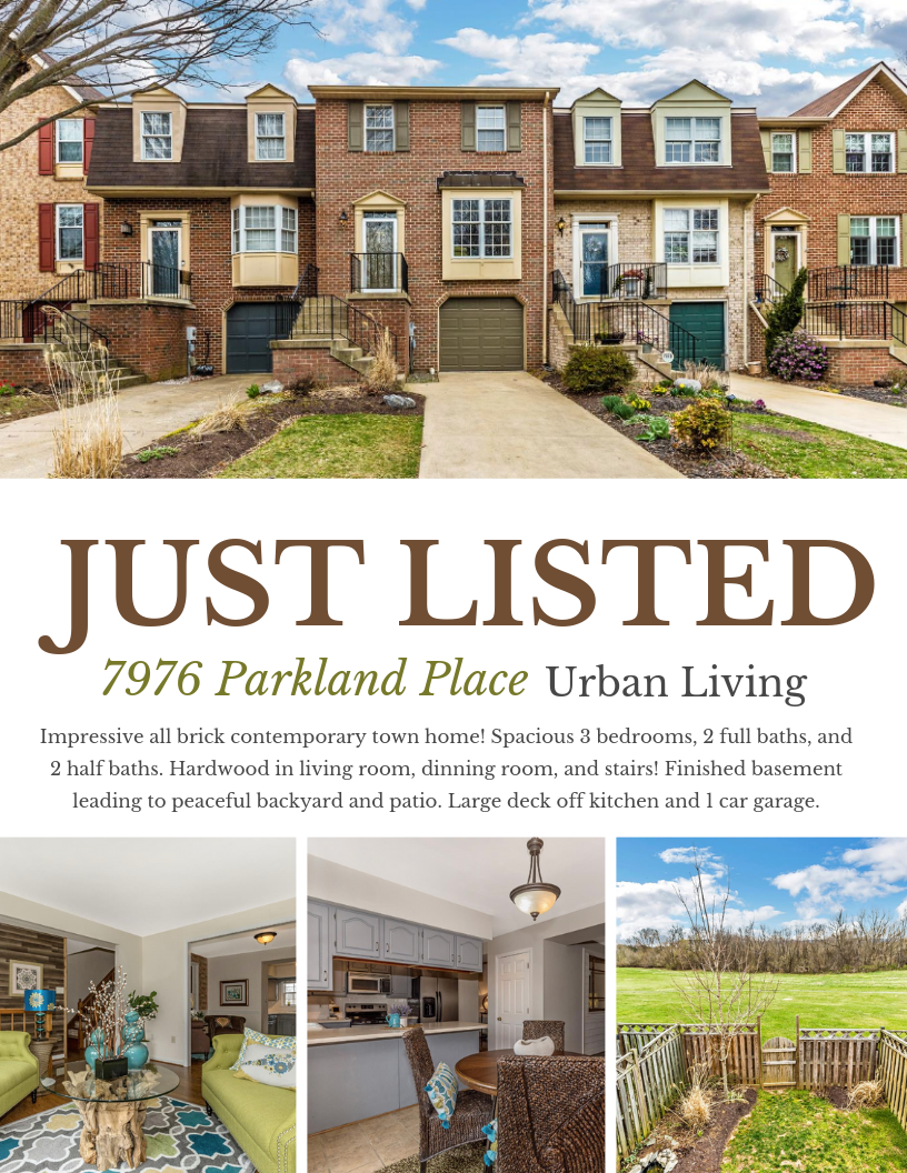 Just Listed! 7976 Parkland Place, Frederick, MD 21701