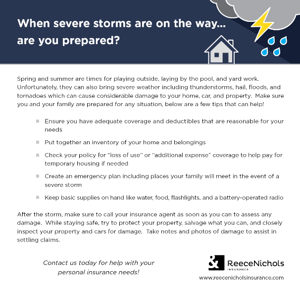 Severe Weather - Insurance Tips