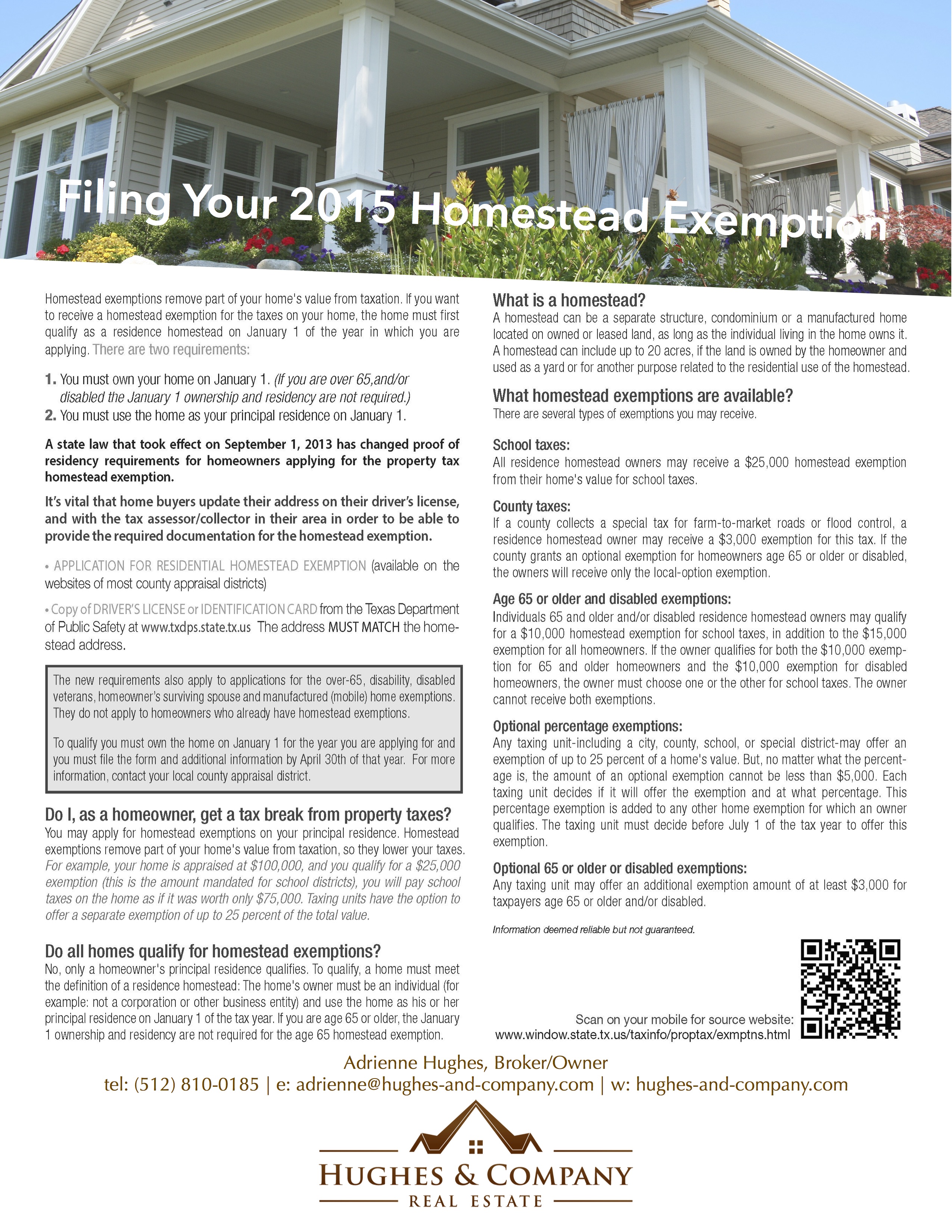 Homestead Exemption Instructions for 2015-16