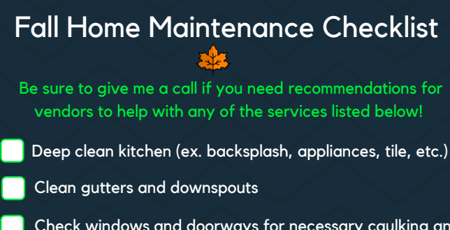Fall Maintenance
