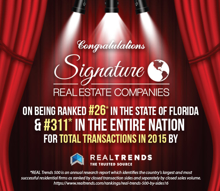 The Signature Real Estate Companies Included In Real Trends 500 Report Of Nation’s Largest Real Estate Firms